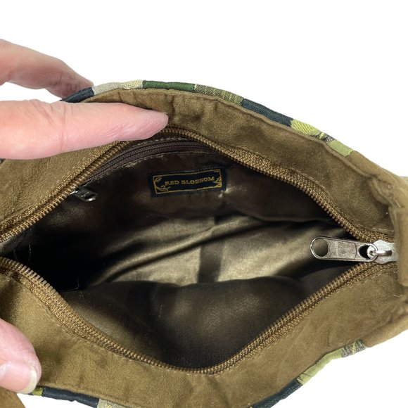 Asian brocade and suede patchwork purse - Picture 5 of 7